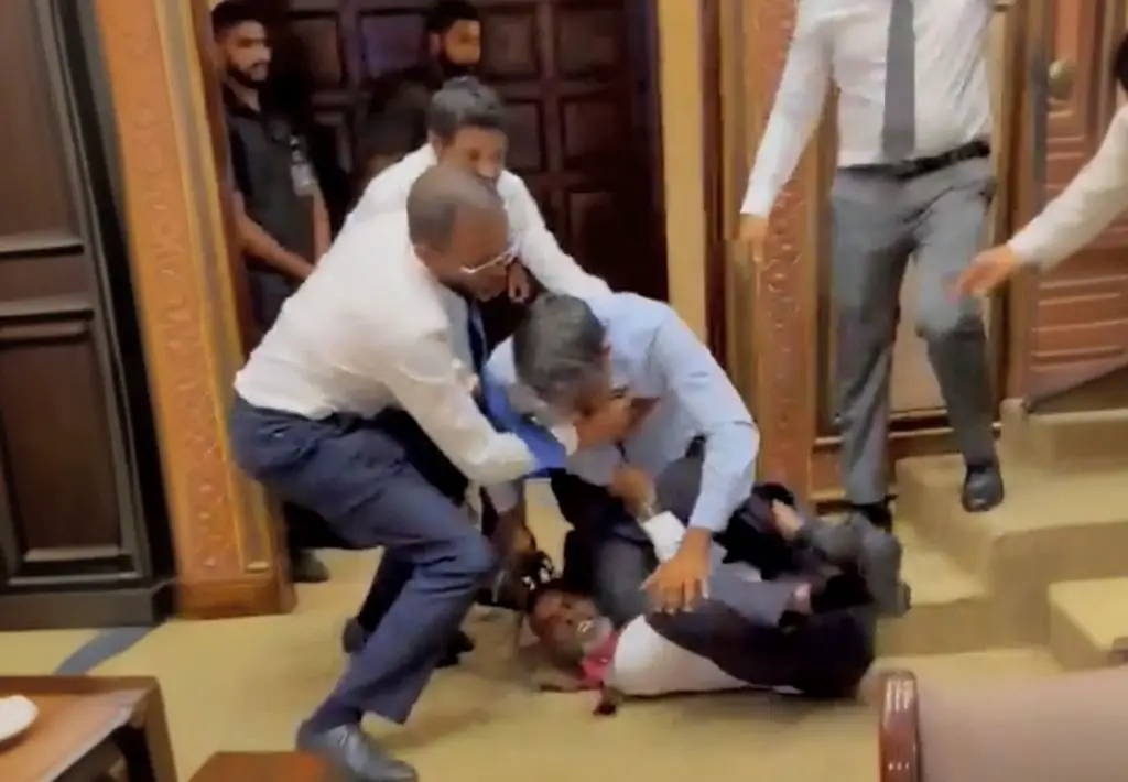 Maldives Opposition MPs clash in Parliament